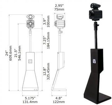 Videology Photo ID camera system dimensions